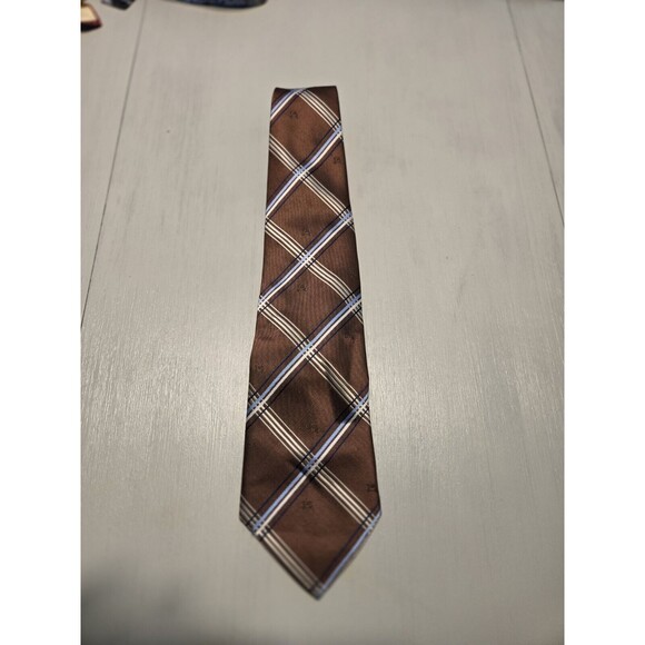Burberry London 100% Italian Silk Textured Stripe Men's Necktie Italy - Picture 1 of 11